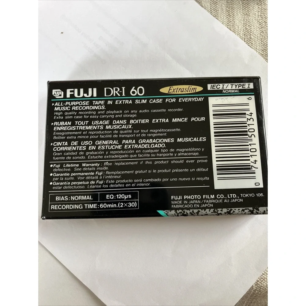 Fuji DR-I 60 Extra Slim‎ Type I IEC I Type I Normal Blank Audio Cassette Tape